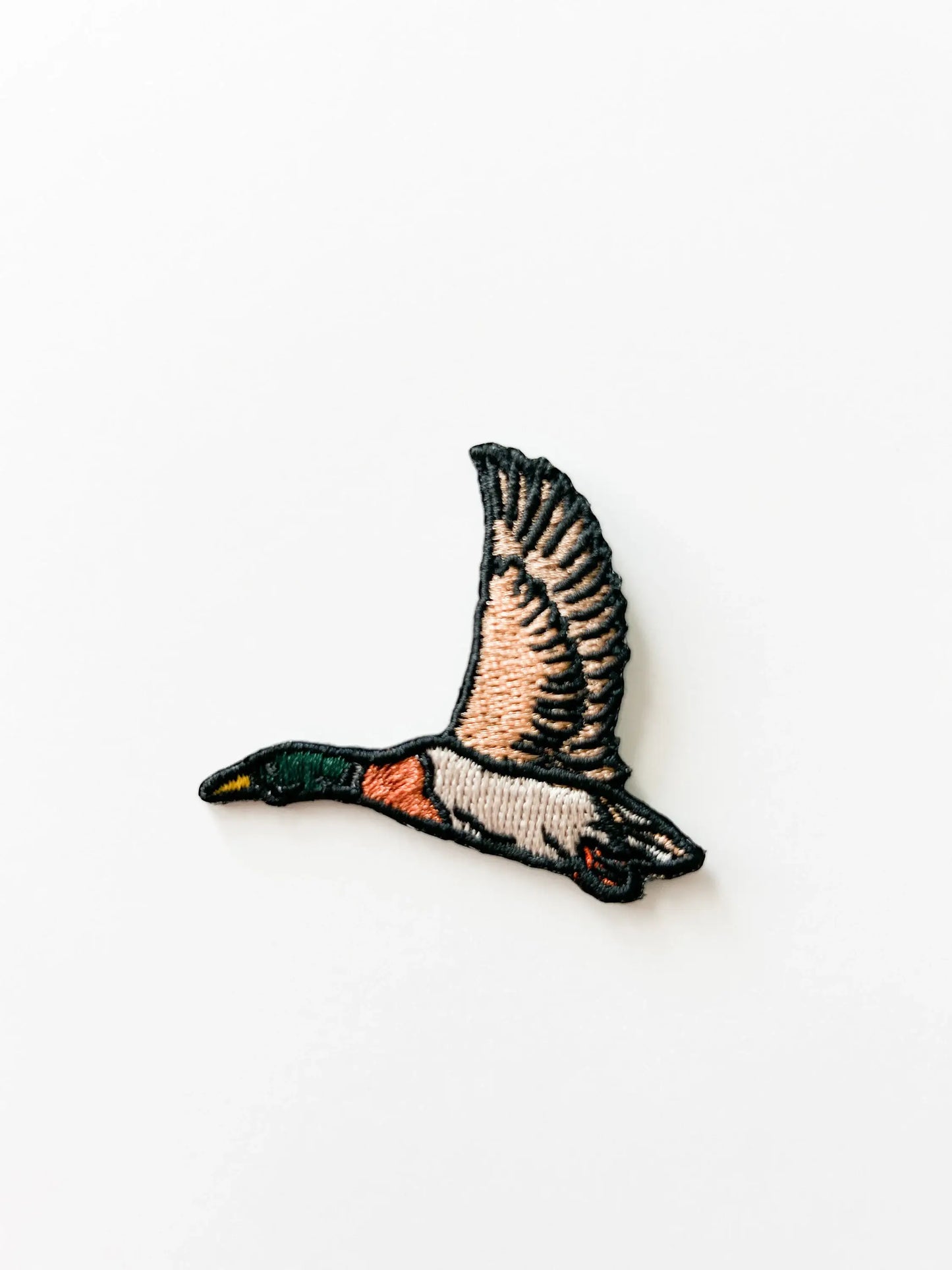 Flying Mallard Duck Embroidered Iron-On Patch