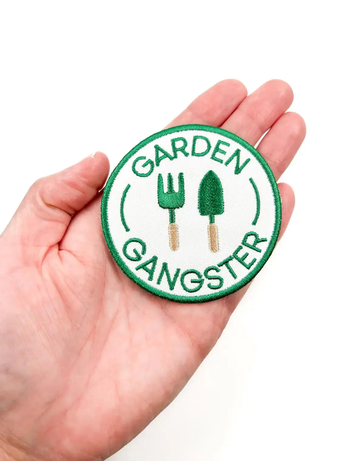 Garden Gangster Embroidered Iron On Patch Organic Farm Hats