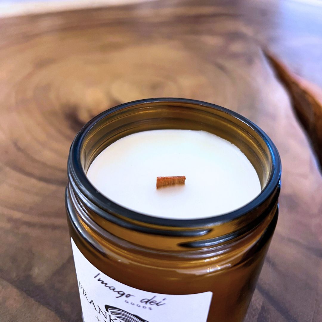 Beeswax Candles - Amber Glass Jar