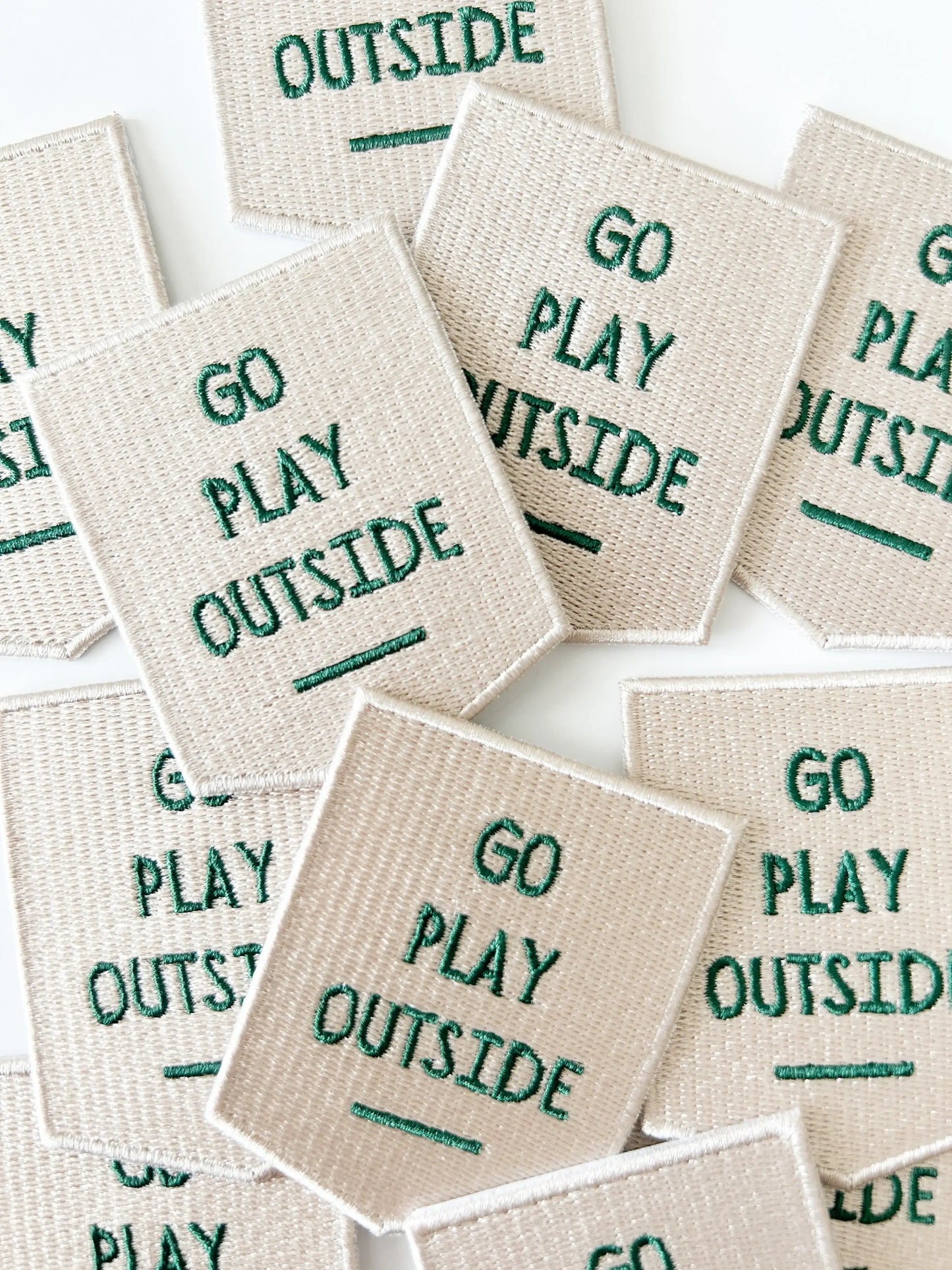 Go Play Outside Embroidered Iron-On Patch