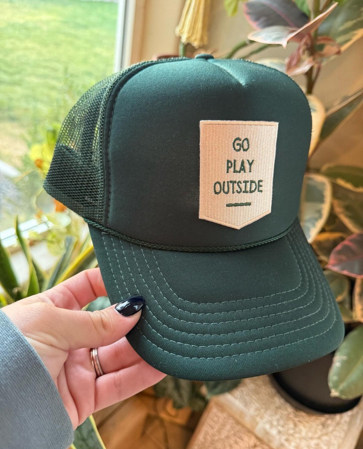 Go Play Outside Embroidered Iron-On Patch