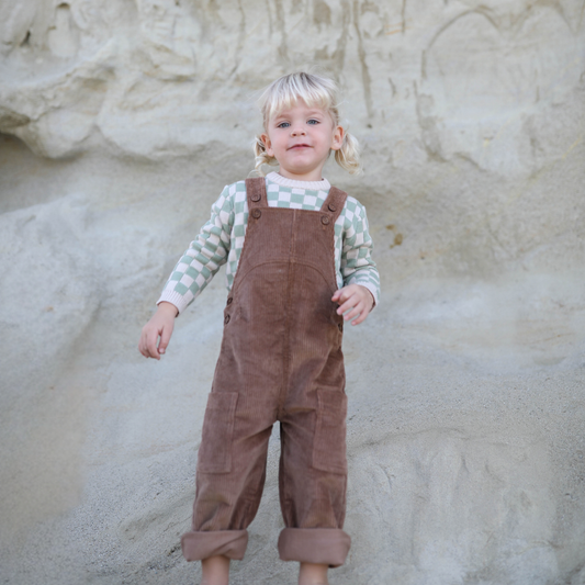 Corduroy Overalls - Brown