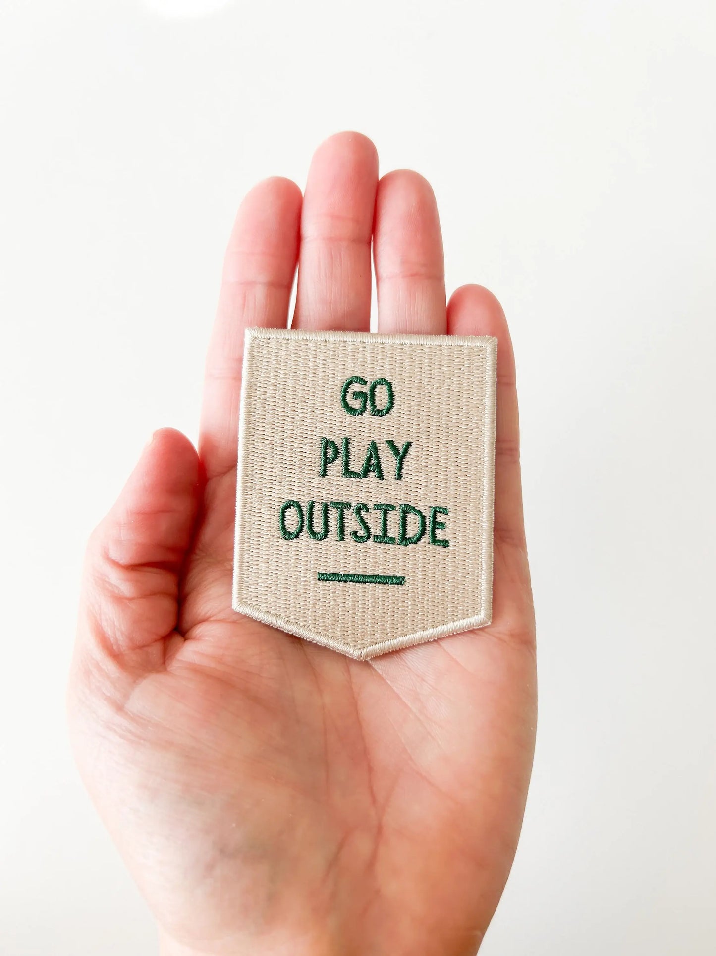 Go Play Outside Embroidered Iron-On Patch