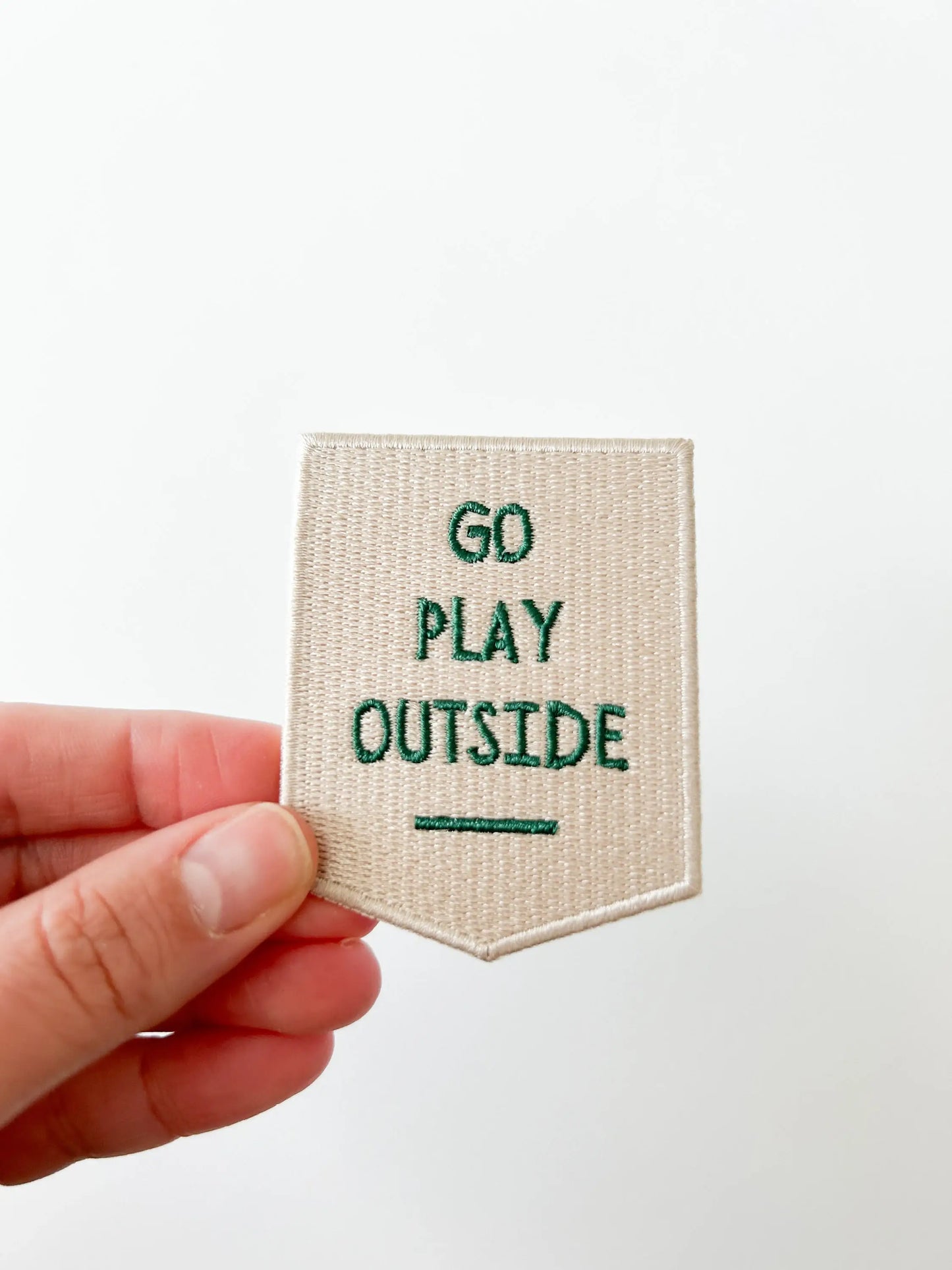 Go Play Outside Embroidered Iron-On Patch