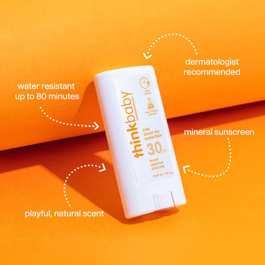 Think Baby SPF 30 Face & Body Sunscreen Stick, EWG Rated #1